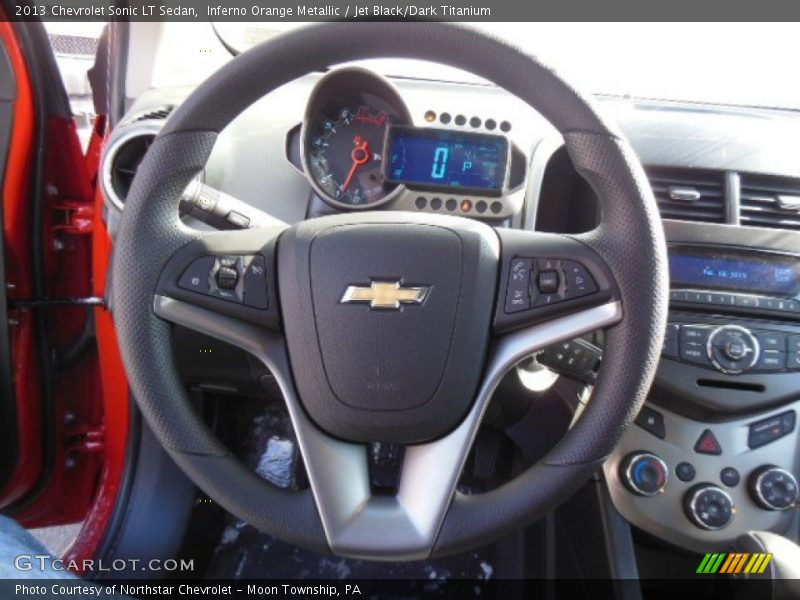 Inferno Orange Metallic / Jet Black/Dark Titanium 2013 Chevrolet Sonic LT Sedan