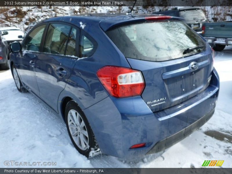 Marine Blue Pearl / Black 2012 Subaru Impreza 2.0i Premium 5 Door