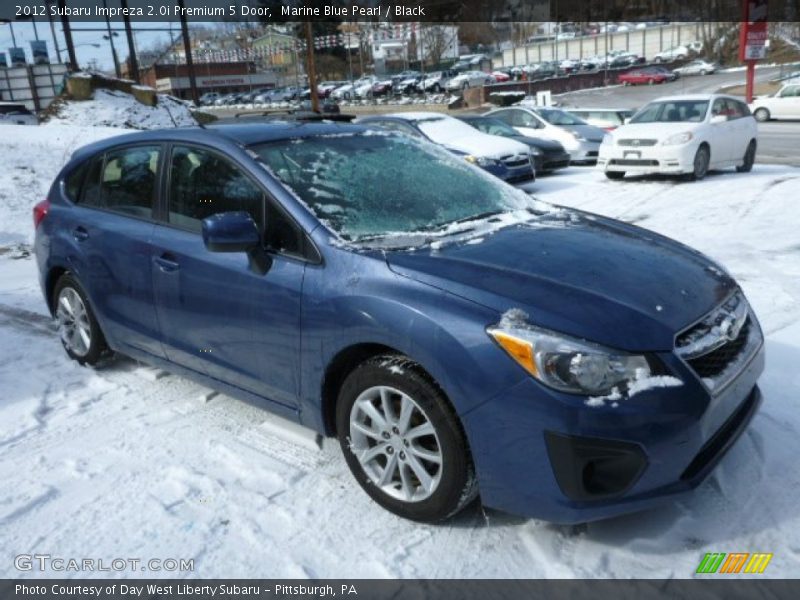 Marine Blue Pearl / Black 2012 Subaru Impreza 2.0i Premium 5 Door