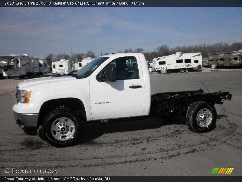Summit White / Dark Titanium 2013 GMC Sierra 2500HD Regular Cab Chassis