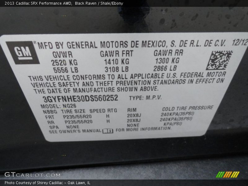 Black Raven / Shale/Ebony 2013 Cadillac SRX Performance AWD