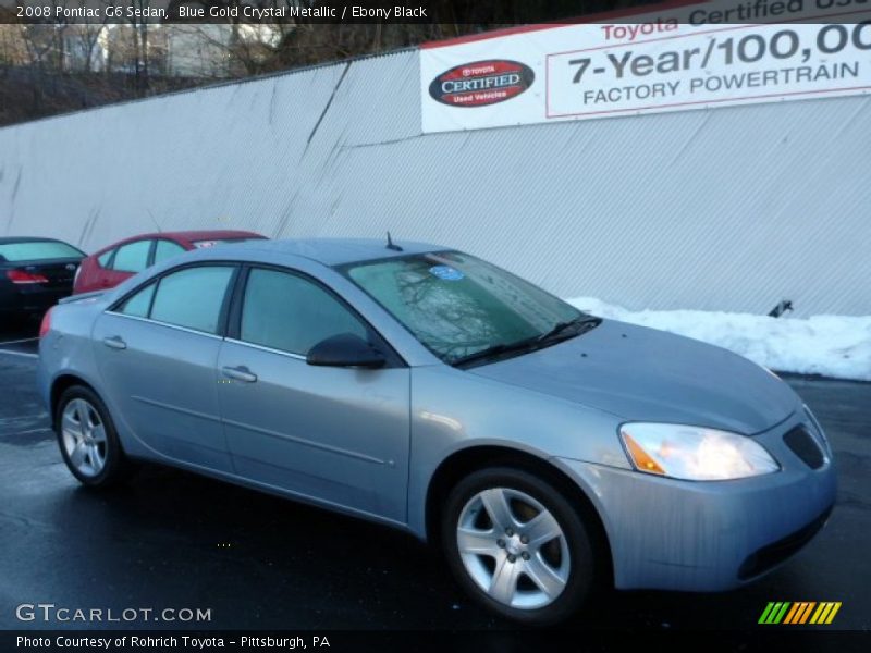 Blue Gold Crystal Metallic / Ebony Black 2008 Pontiac G6 Sedan