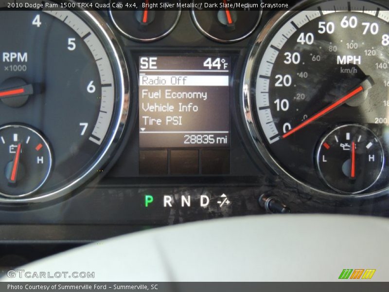 Bright Silver Metallic / Dark Slate/Medium Graystone 2010 Dodge Ram 1500 TRX4 Quad Cab 4x4
