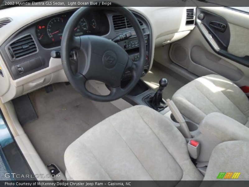 Beige Interior - 2002 Elantra GLS Sedan 