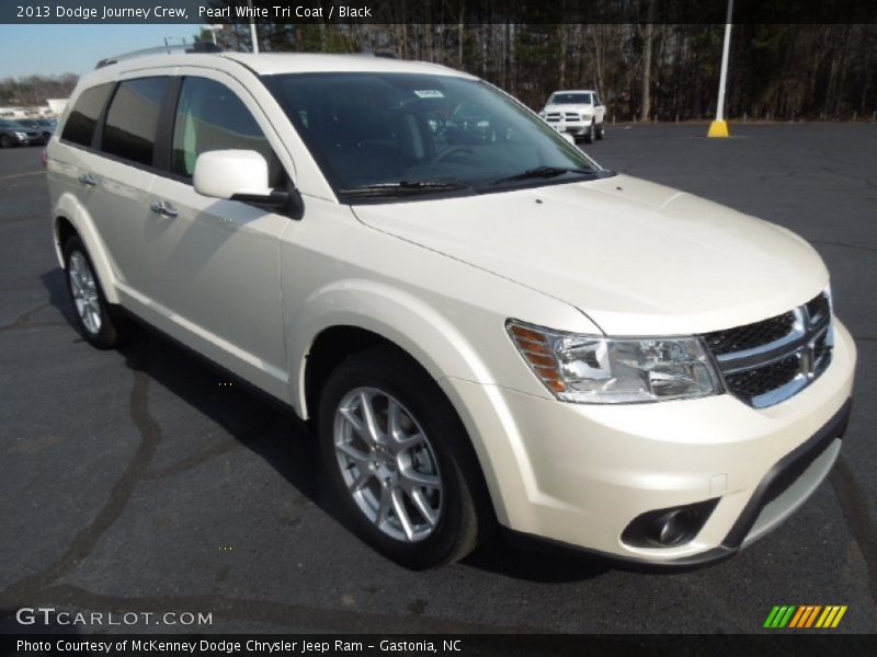 Pearl White Tri Coat / Black 2013 Dodge Journey Crew