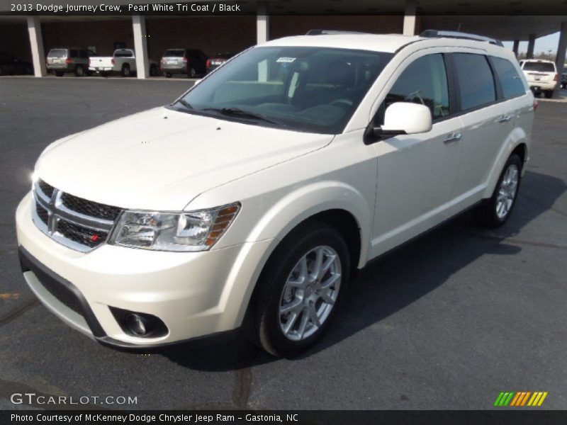 Pearl White Tri Coat / Black 2013 Dodge Journey Crew
