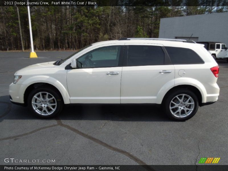 Pearl White Tri Coat / Black 2013 Dodge Journey Crew