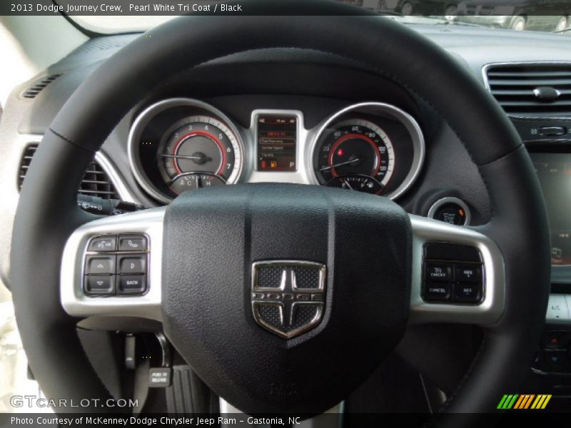Pearl White Tri Coat / Black 2013 Dodge Journey Crew