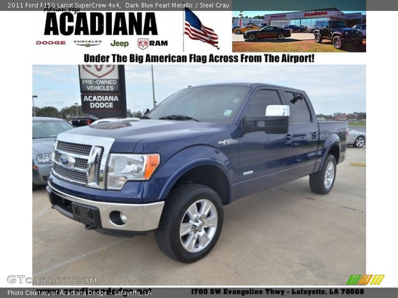 Dark Blue Pearl Metallic / Steel Gray 2011 Ford F150 Lariat SuperCrew 4x4