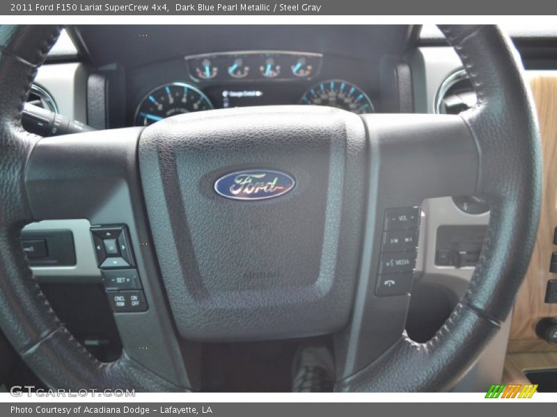 Dark Blue Pearl Metallic / Steel Gray 2011 Ford F150 Lariat SuperCrew 4x4