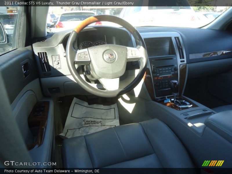 Thunder Gray ChromaFlair / Light Gray/Ebony 2011 Cadillac STS V6 Luxury