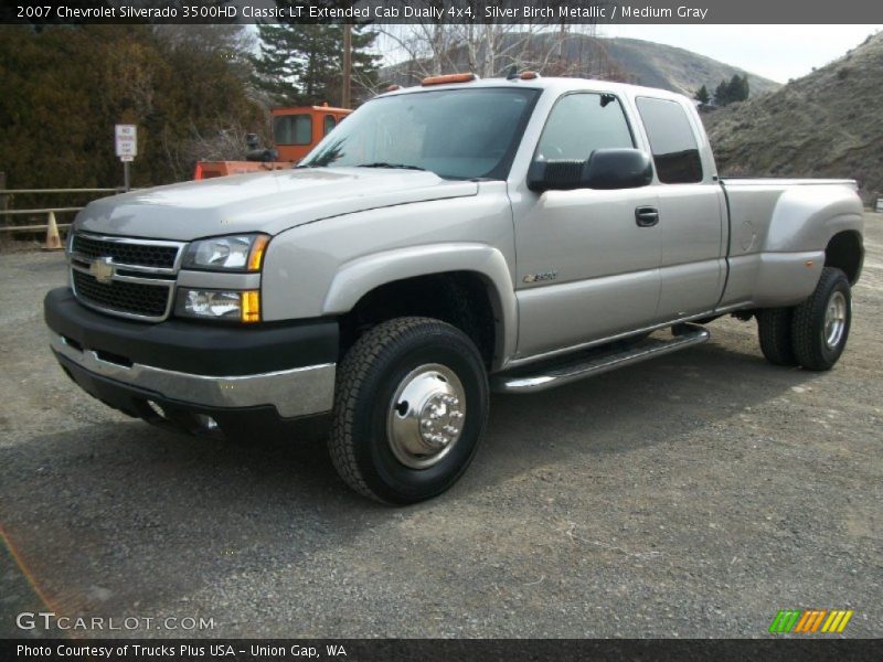 Silver Birch Metallic / Medium Gray 2007 Chevrolet Silverado 3500HD Classic LT Extended Cab Dually 4x4