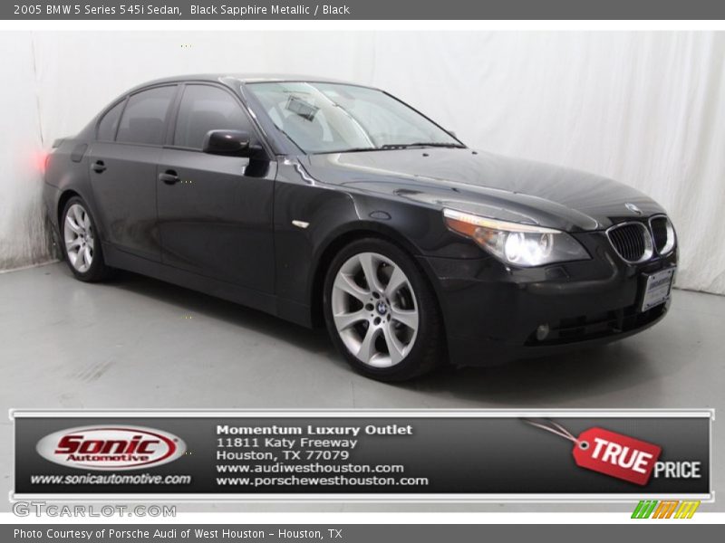 Black Sapphire Metallic / Black 2005 BMW 5 Series 545i Sedan