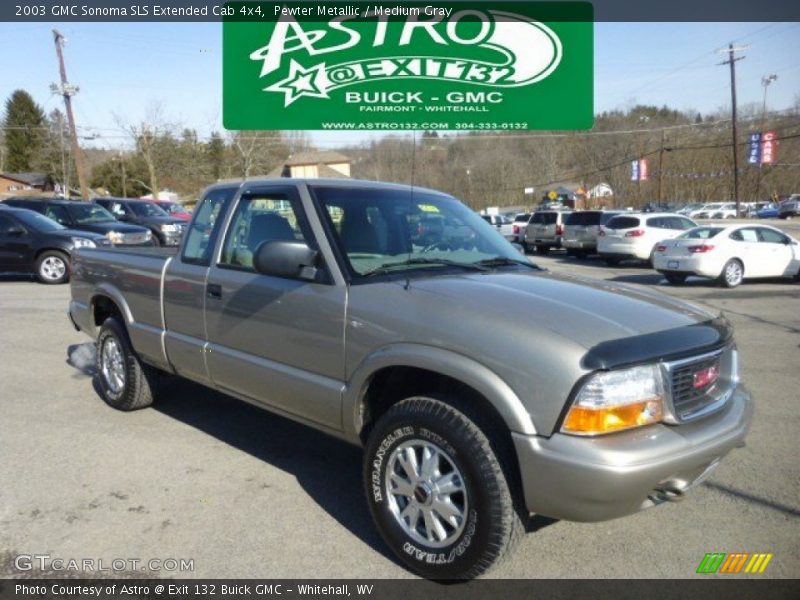 Pewter Metallic / Medium Gray 2003 GMC Sonoma SLS Extended Cab 4x4