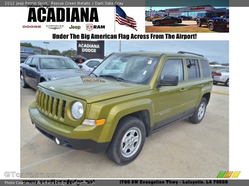 Rescue Green Metallic / Dark Slate Gray 2012 Jeep Patriot Sport