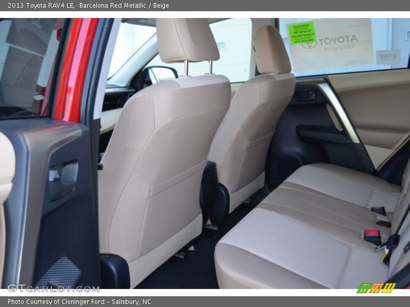 Rear Seat of 2013 RAV4 LE
