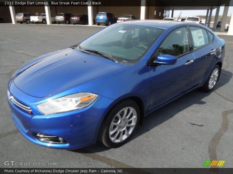 Blue Streak Pearl Coat / Black 2013 Dodge Dart Limited
