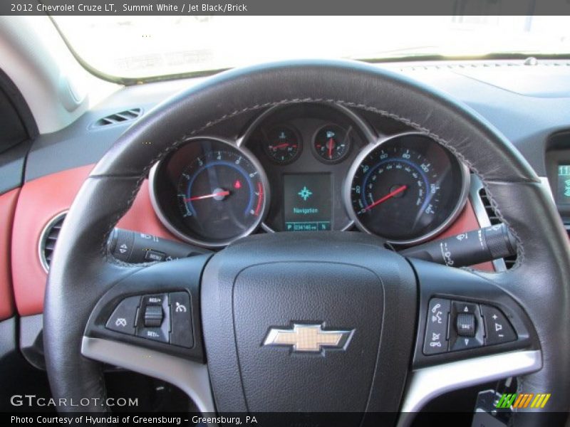 Summit White / Jet Black/Brick 2012 Chevrolet Cruze LT