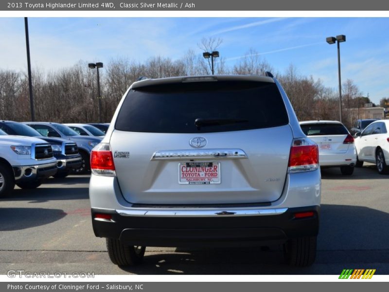 Classic Silver Metallic / Ash 2013 Toyota Highlander Limited 4WD