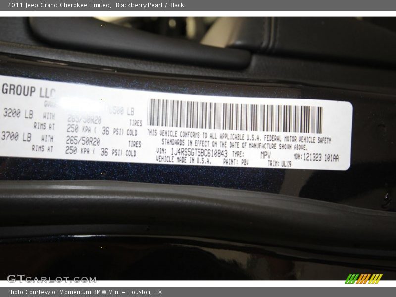 PBV - 2011 Jeep Grand Cherokee Limited
