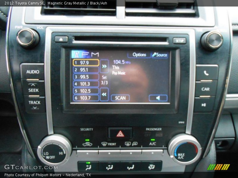 Magnetic Gray Metallic / Black/Ash 2012 Toyota Camry SE
