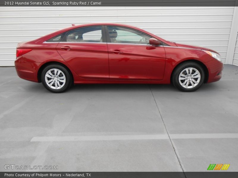 Sparkling Ruby Red / Camel 2012 Hyundai Sonata GLS