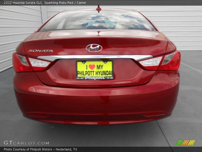 Sparkling Ruby Red / Camel 2012 Hyundai Sonata GLS