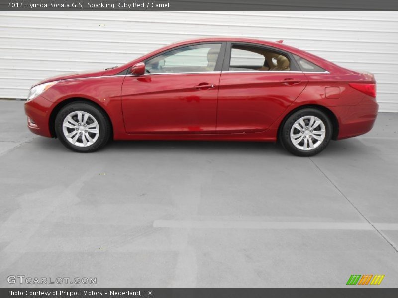 Sparkling Ruby Red / Camel 2012 Hyundai Sonata GLS