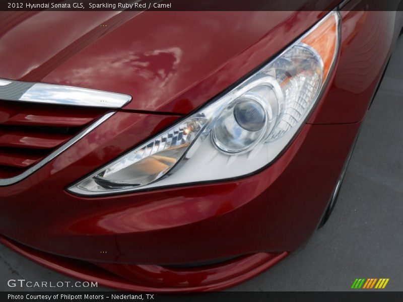 Sparkling Ruby Red / Camel 2012 Hyundai Sonata GLS