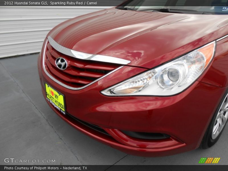 Sparkling Ruby Red / Camel 2012 Hyundai Sonata GLS