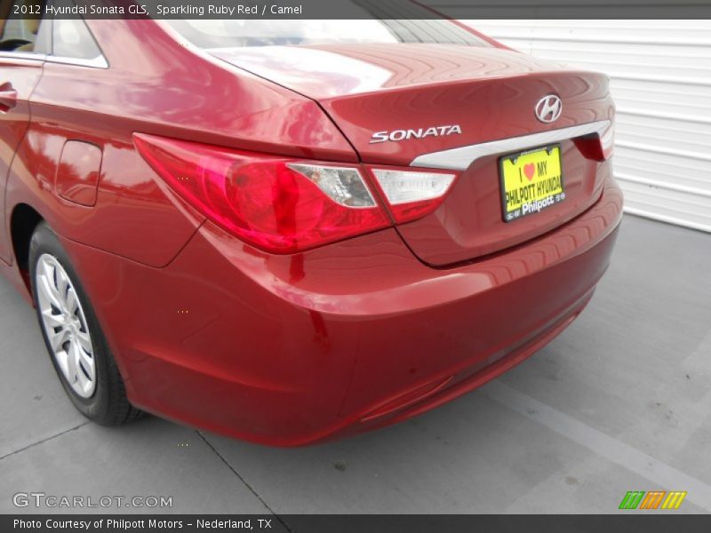 Sparkling Ruby Red / Camel 2012 Hyundai Sonata GLS