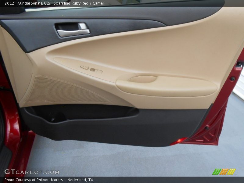 Sparkling Ruby Red / Camel 2012 Hyundai Sonata GLS