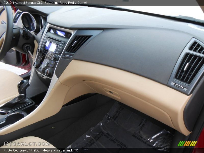 Sparkling Ruby Red / Camel 2012 Hyundai Sonata GLS