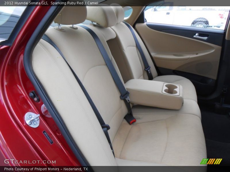 Sparkling Ruby Red / Camel 2012 Hyundai Sonata GLS