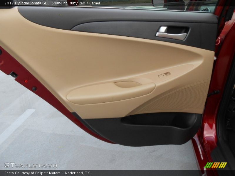 Sparkling Ruby Red / Camel 2012 Hyundai Sonata GLS