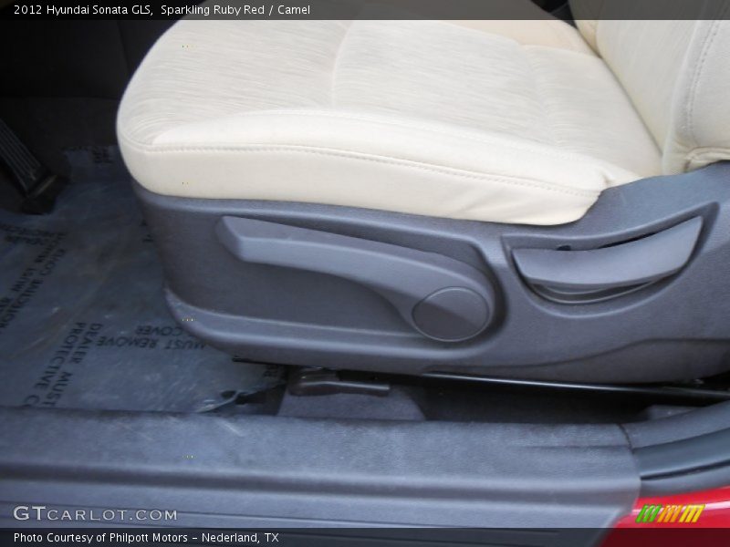 Sparkling Ruby Red / Camel 2012 Hyundai Sonata GLS