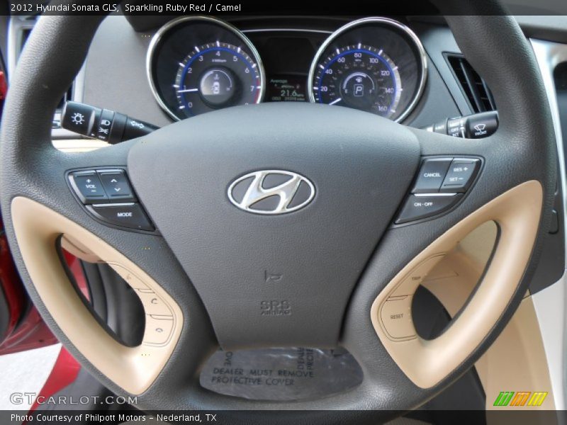 Sparkling Ruby Red / Camel 2012 Hyundai Sonata GLS