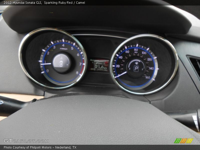 Sparkling Ruby Red / Camel 2012 Hyundai Sonata GLS