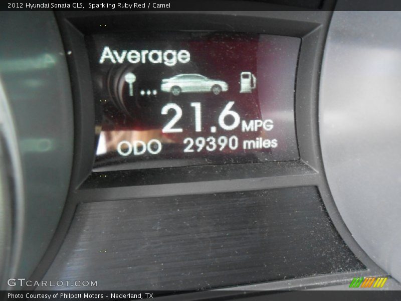 Sparkling Ruby Red / Camel 2012 Hyundai Sonata GLS