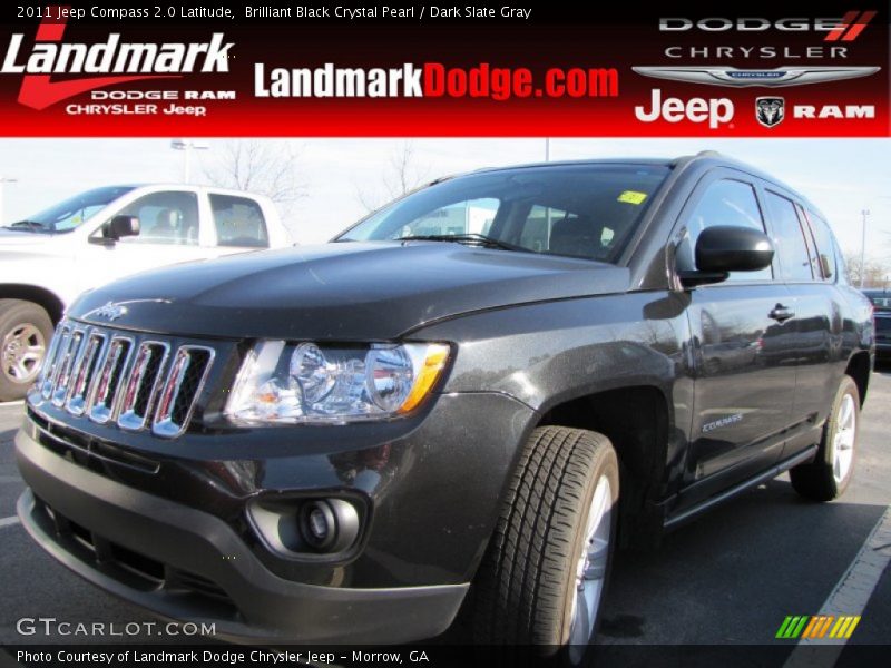 Brilliant Black Crystal Pearl / Dark Slate Gray 2011 Jeep Compass 2.0 Latitude