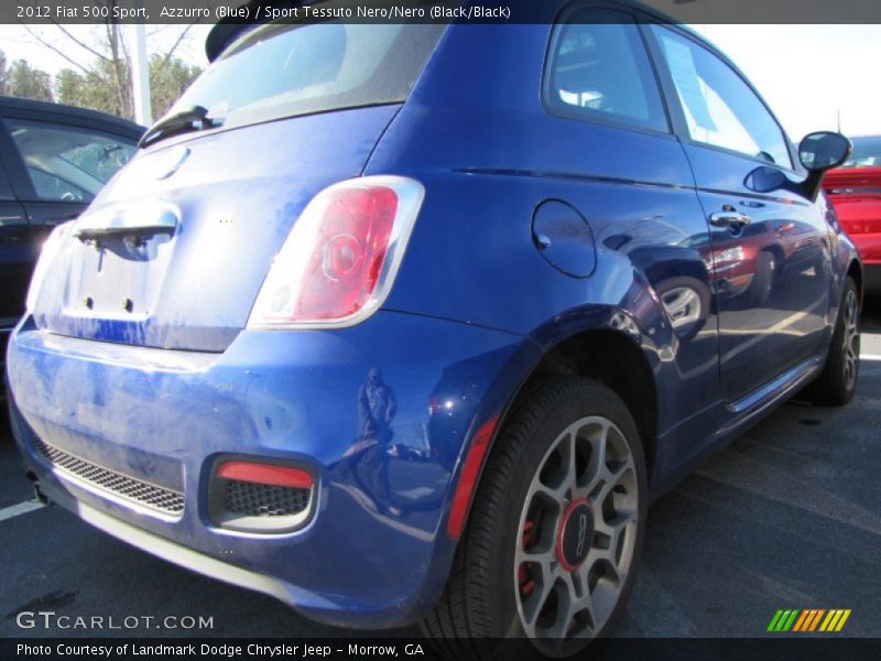 Azzurro (Blue) / Sport Tessuto Nero/Nero (Black/Black) 2012 Fiat 500 Sport