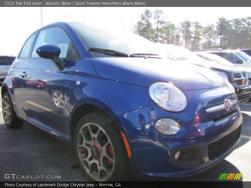 Azzurro (Blue) / Sport Tessuto Nero/Nero (Black/Black) 2012 Fiat 500 Sport