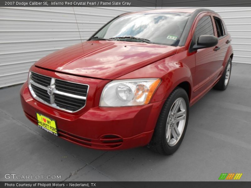 Inferno Red Crystal Pearl / Pastel Slate Gray 2007 Dodge Caliber SE