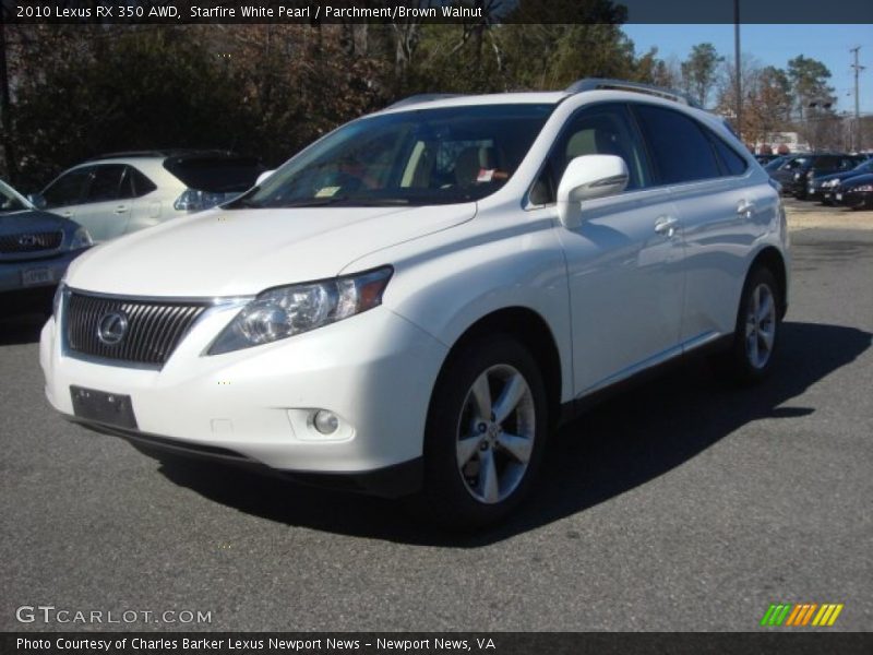 Starfire White Pearl / Parchment/Brown Walnut 2010 Lexus RX 350 AWD