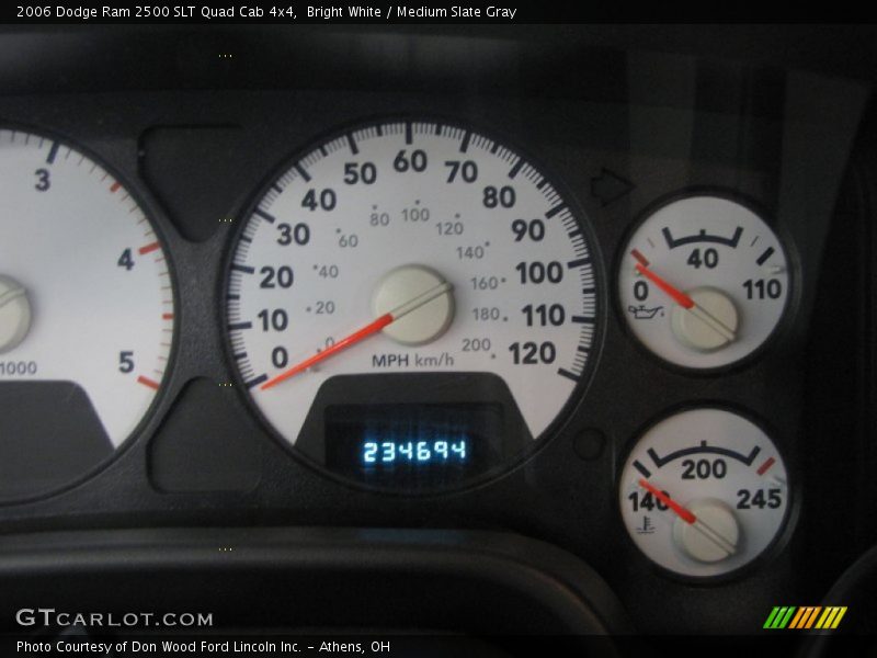 Bright White / Medium Slate Gray 2006 Dodge Ram 2500 SLT Quad Cab 4x4