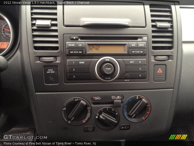 Super Black / Charcoal 2012 Nissan Versa 1.8 S Hatchback