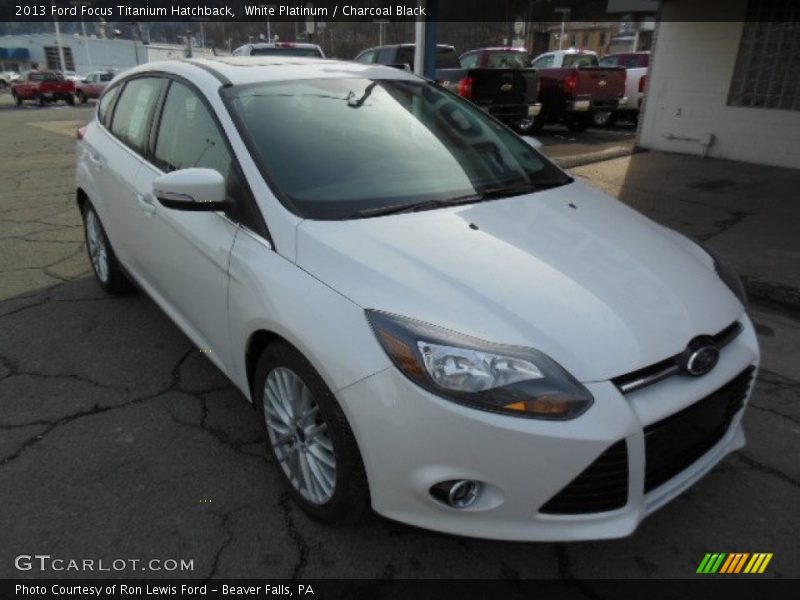 White Platinum / Charcoal Black 2013 Ford Focus Titanium Hatchback
