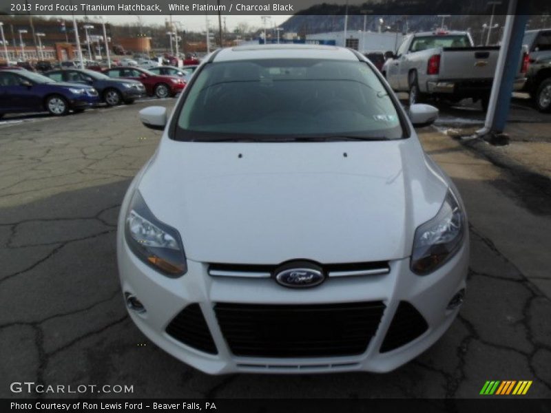 White Platinum / Charcoal Black 2013 Ford Focus Titanium Hatchback
