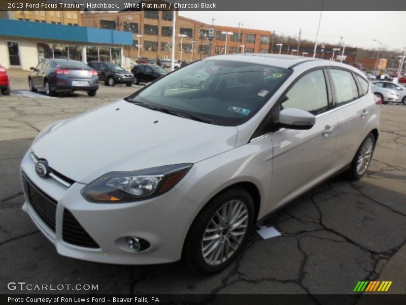 White Platinum / Charcoal Black 2013 Ford Focus Titanium Hatchback