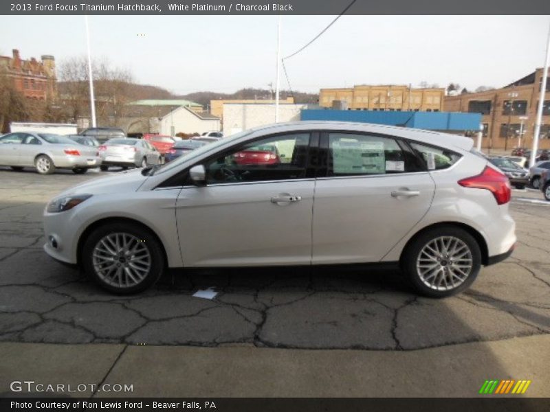 White Platinum / Charcoal Black 2013 Ford Focus Titanium Hatchback
